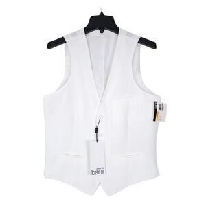 Bar III Men's Slim-Fit 100% Linen Suit Vest White Medium NWT